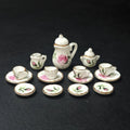 Dollhouse Minijaturni Keramički Set za čaj 1:12 (15kom) - Elegant Zlatna Ruža