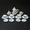 Dollhouse Minijaturni Keramički Set za čaj 1:12 (15kom) - Nemofila Plavooka