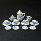 Dollhouse Minijaturni Keramički Set za čaj 1:12 (15kom) - Nemofila Plavooka