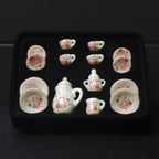 Dollhouse Minijaturni Keramički Set za čaj 1:12 (15kom) - Pastelna Ruža