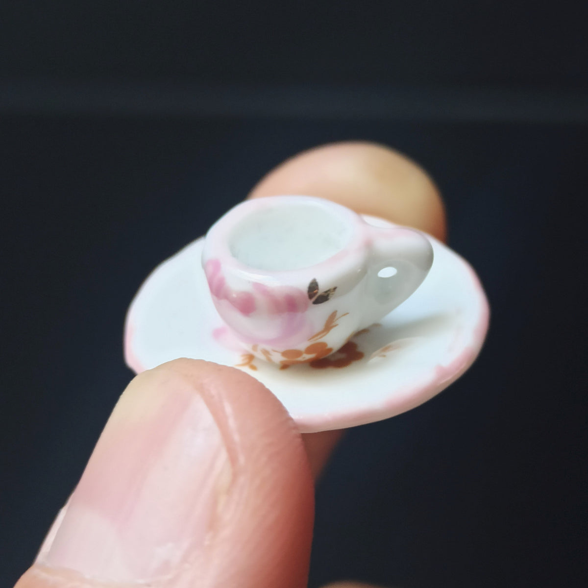 Dollhouse Minijaturni Keramički Set za čaj 1:12 (15kom) - Pastelna Ruža