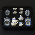 Dollhouse Minijaturni Keramički Set za čaj 1:12 (12kom) - Plavi Lotus