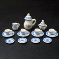 Dollhouse Minijaturni Keramički Set za čaj 1:12 (12kom) - Plavi Lotus