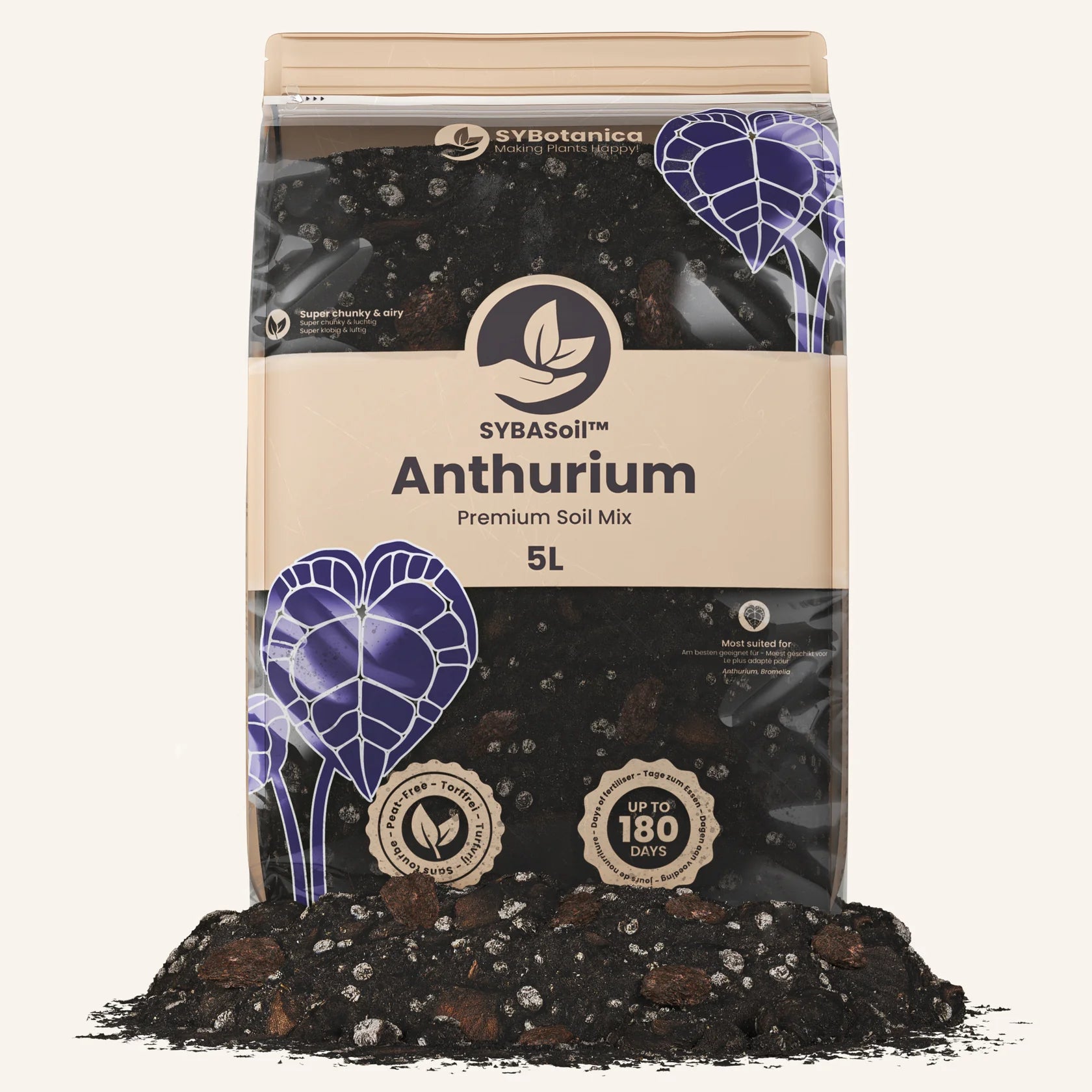 Supstrat SYBASoil Anthurium Mix 5L - Premium mješavina zemlje za Anthuriume