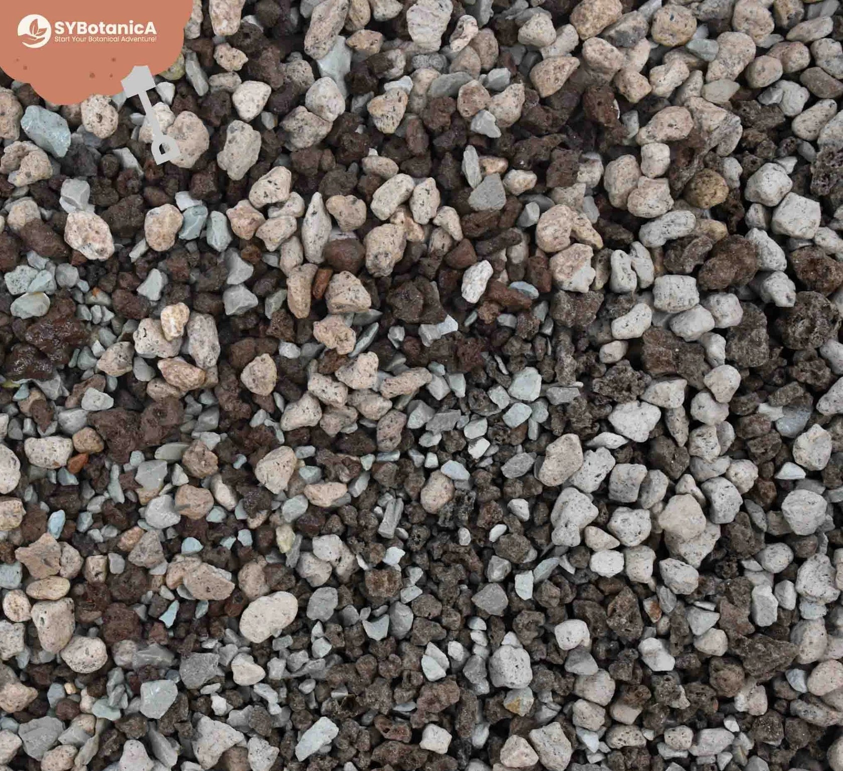 Close up of mineral stones: perlite, zeolite, pumice, lava rock